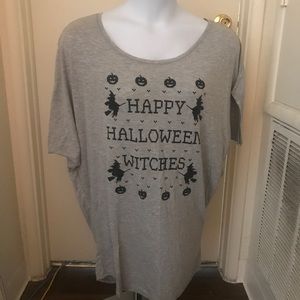 Dentz Grey 2X Happy Halloween Witches! slouchy shirt.